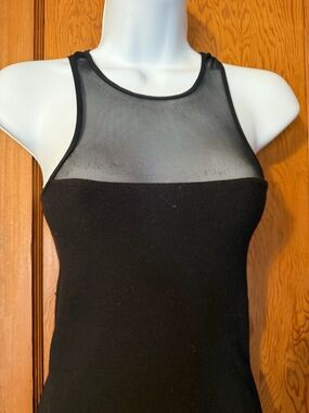 Bebe Black Sheer Yoke Tank Top -